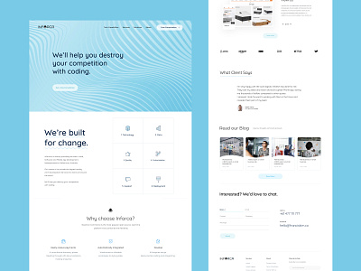Landing page design for Inforca.com website