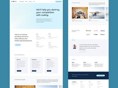 Design landing page for Inforca.com website