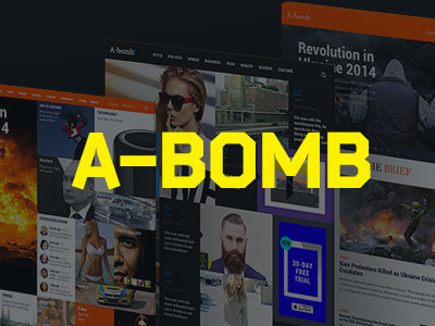 A-BOMB template a bomb flat hezy magazine minimal news psd style template theme