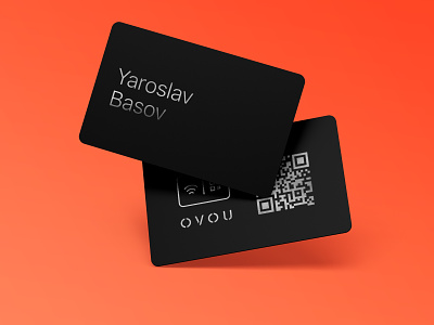 Card design for OVOU. Matt black plastic business card