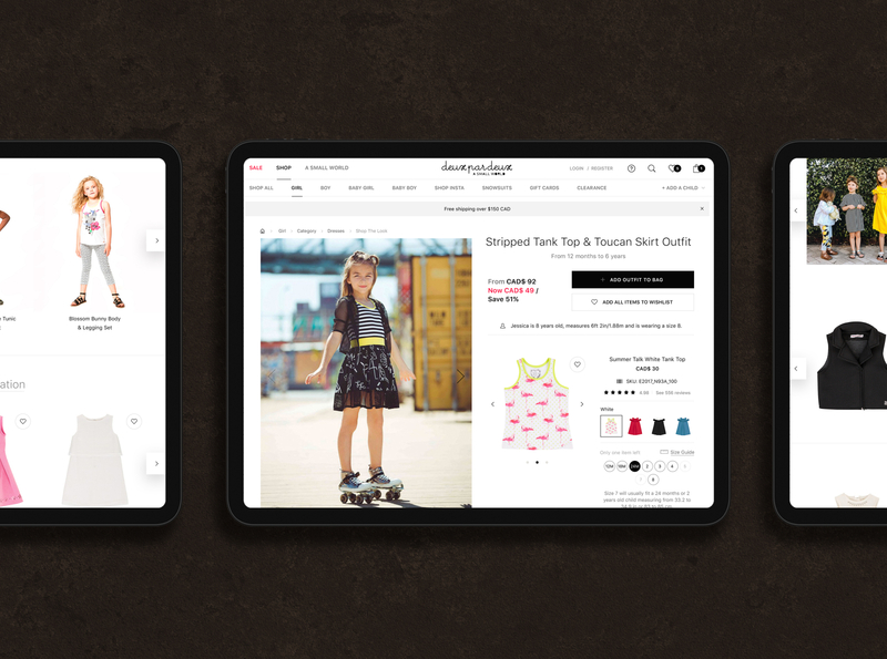 New design for Deux par Deux web site / eCommerce baby clothes category page children store dresses ecommerce business ecommerce design ecommerce shop fashion fashion brand kids magento 2 minimal minimal shop responsive design shop store web webdesign