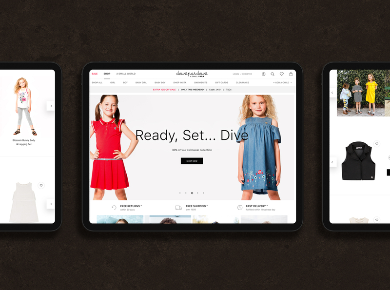 New website design for DeuxparDeux / eCommerce / Magento 2 baby clothes branding children store childrens design dress ecommerce design fashion fashion minimal shop fashion brand homepage kids magento2 minimal shop psd shop store ui web