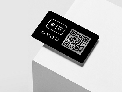 Backside of OVOU Digital Business Card. Vcard. Electronic