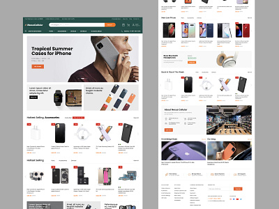 Home page design for Nexus Cellular store accessories canada carriers cellular design homepage logo magento megento2 orange parts phones shop store ui ux web