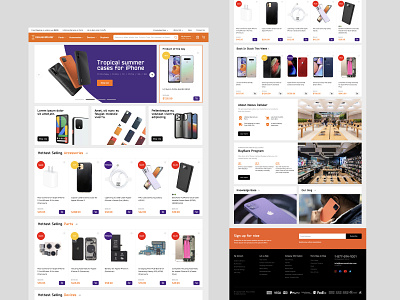 Home page design for Nexus Cellular store accessories canada carriers cellular design devices graphic design homepage hottestselling logo magento megento2 orange parts phones shop store ui ux web