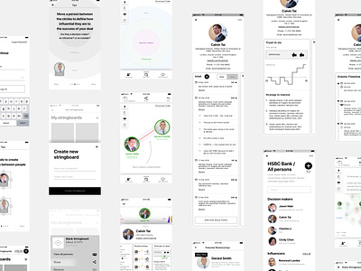High-Fidelity Wireframes Mobile app for Stringboard.it adobe xd business relationships decision makers high fidelity influencers large companie management map relationships mobile app mobile design mobile ux mockups networking staff string board structured understand ux visual map wireframes