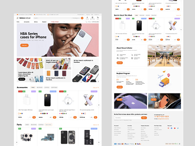 Home page design for Nexus Cellular store. Ecommerce
