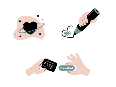 Illustrations for Delight: Dating & Relationship iOS app