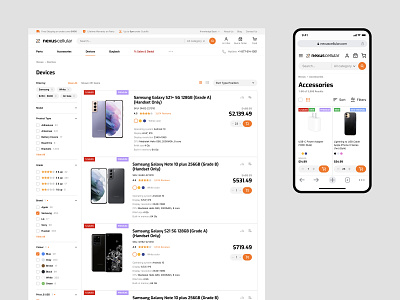 Catalog design for NexusCellular website. Devices products list accessories canada carriers catalog cellular ecommerce homepage logo magento magento2 nexuscellular orange parts phones product list shop store ui ux web