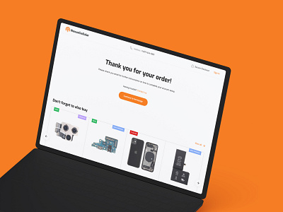 Thank you for your order page for NexusCellular website accessories basov basovdesign canada carriers cellular ecommerce magento magento2 nexuscellular orange parts phones shop store thank you thank you for your order ui web