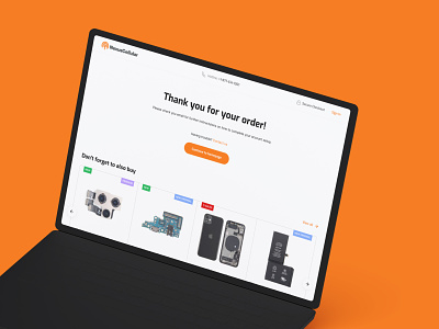 Thank you for your order page for NexusCellular website accessories basov basovdesign canada carriers cellular ecommerce magento magento2 nexuscellular orange parts phones shop store thank you thank you for your order ui web