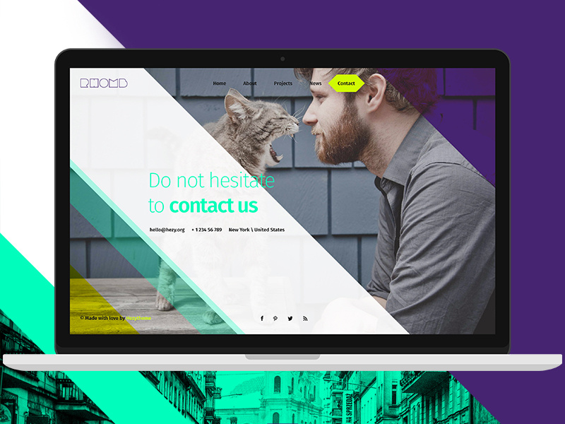 Super Rhomb creative ux responsive ui super flat corporate blog portfolio hezytheme psd rhomb