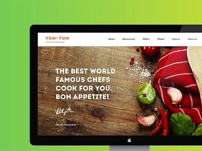 Yum-Yum Restaurant Template chefs delivery dishes food hezy hezytheme psd restaurant tasty template webdesign yum yum