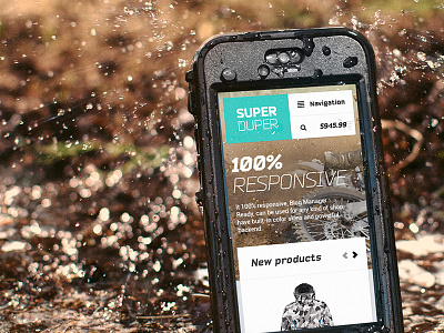 Super Duper dirt e store extreme free hz mobile mockup responsive sport super duper ux webdesign