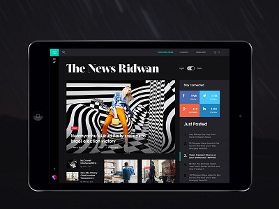 The News Ridwan black blog contrast dark modern news portal template theme ui ux web