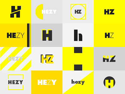 Hezy Style branding hezy hz logo mark shades sketches style yellow