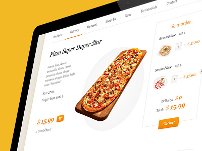 Delivery delivery dishes food psd restaurant template web website white yum