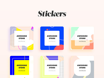 Day 013 — Stickers banner bright colorful daily100 dailyui day013 promotion shadow sticker ui ux