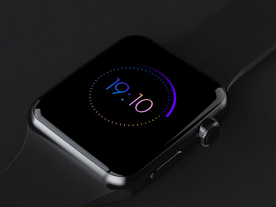 Day 029 — Clock apple clock daily100 dailyui day029 free freebie gradient iwatch ui ux watch