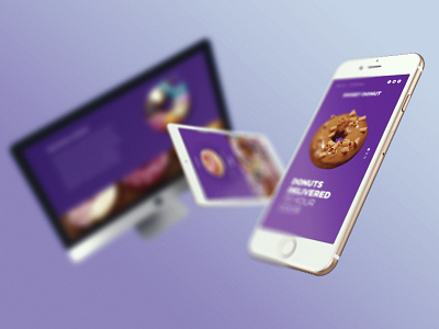 Donut PSD Template bakery cafe donut gradient psd slide sweet sweets template ui ux web