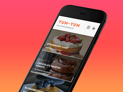 Yum Yum. Mobile chefs colorful delivery dishes eat food iphone mobile restaurant tasty webdesign yummy