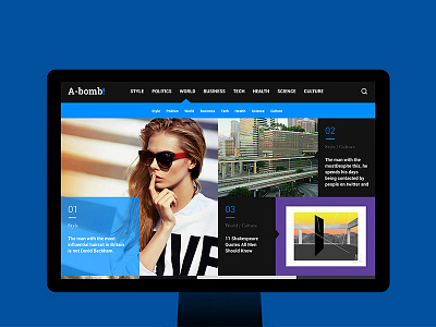 Abomb a bomb flat hezy magazine minimal news psd style template theme ui ux