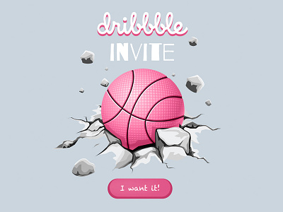 Dribbble Invites (x0 left) dribbble game giveaway illustration invitation invite invites pink