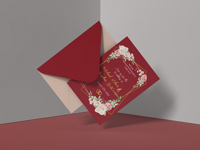 Wedding Invitation Card + Envelop branding design invitation wedding card