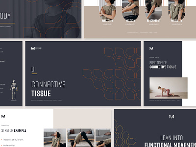 Movement with Mandy - Keynote Template - Part 03 brand application brand asset brand collateral branding course e learning keynote presentation movement online course online course presentation physiotherapy presentation assets template