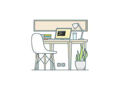 Home Office 01 coding flat design furniture illustration inkscape interior vector web