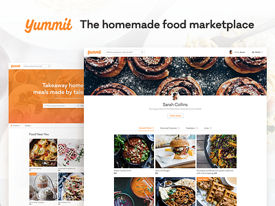 Yummit - The homemade food marketplace app branding cooking food startup website