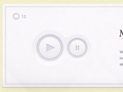 Purple Play & Pause audio button paper purple subtle texture