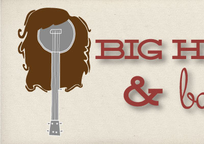 Big Hair and Banjos banjo hair illustration instrument music