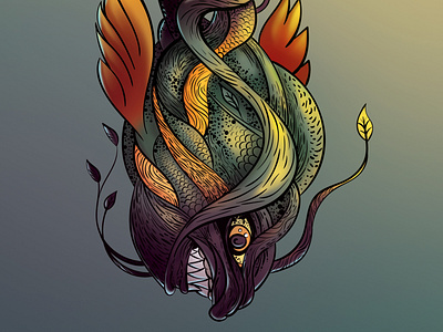 Illustration "Angry tree fish"