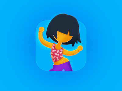 Dance Girl icon app dance design girl icon illustration