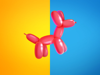 Balloon Dog Toy 3d art balloon design dog game illustration