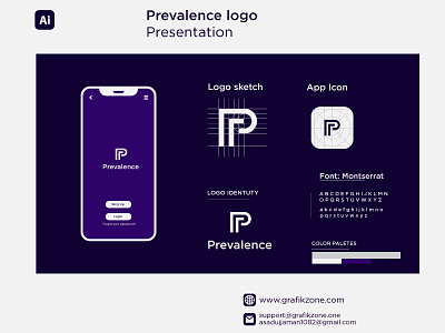 Prevalence Logo branding design graphic design illustration logo minimal modern professional logo ui vector