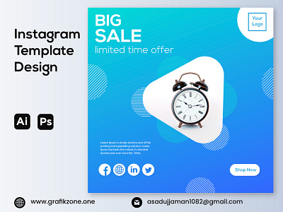 Instagram Template Design!! socialmediatemplate vector