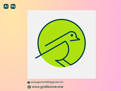 Line Art Bird Logo Icon birdlogo branding custom design graphic design lineartlogo minimal modern professional logo vector