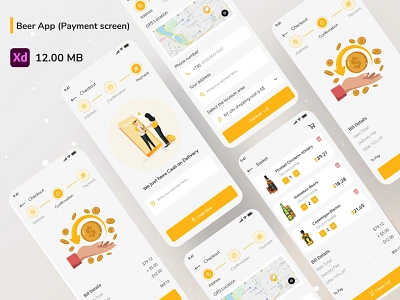 Beer Delivery App (Payment screen) alcohol beer branding brandy clean creative design dribble drinks e commerce flat jin minimal rum trandy ui ux vodka whisky wine