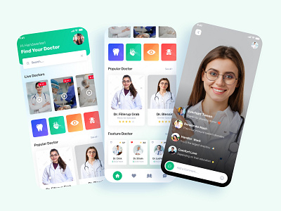Medical Consultation app 3d animation app design doctor appointment health healthcare logo medical mobile patient app ui