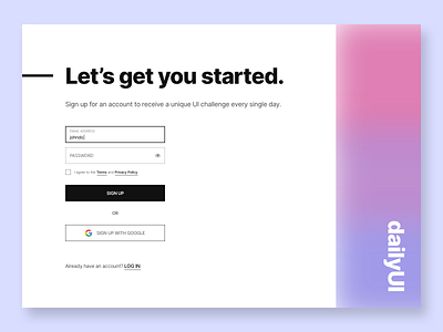Sign Up Form daily ui dailyui dailyuichallenge sign up signup