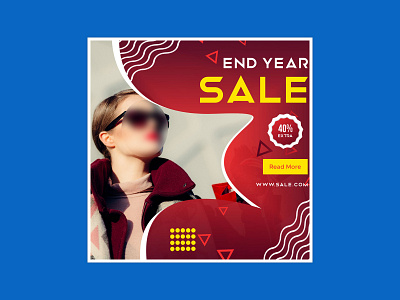 End Year Sale Social Media Post design end year sale facebook post illustrator instagram post photoshop social media post