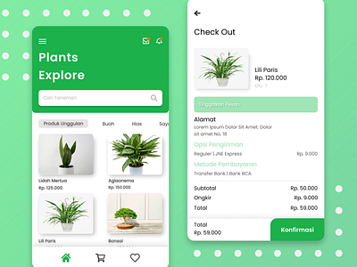 Plants Shop app design ui ux