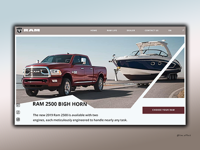 Dodge Ram Bigh horn creative design design art designer designweb dodge dodgeram figmadesign illustration inspiration landingpage landingpagedesign ram site site design uidesign uxdesign uxui webdesign website