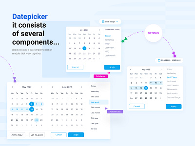 Datepicker | Design system | element CRM, SaaS, NFT, Betting ...