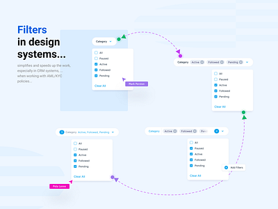 Filters in design systems | CRM appweb creative crm crypto design design system lead designer nft product designer saas ux uxdesign website