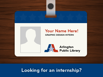 Intern Wanted! badge design graphic internship job library opening
