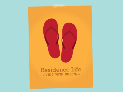 Residence Life Cover cover flip flops living orange poster residence life retro