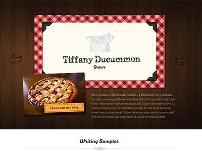 Tiffany Ducummon Website baker baking picnic blanket pie portfolio tiffany website writing samples